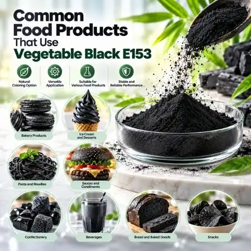 Common food products that use vegetable black E153